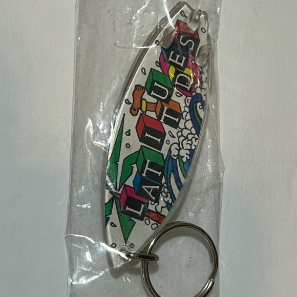 Surfboard Keychain Latitudes Acrylic NIP Beach Waves - Picture 5 of 8